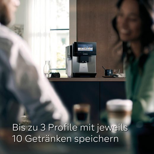 Der Kaffeevollautomat EQ900 plus TQ903DZ3 umfasst die Funktionen automatische Reinigung und Entkalkung, Cold Brew sowie einen Barista-Modus.