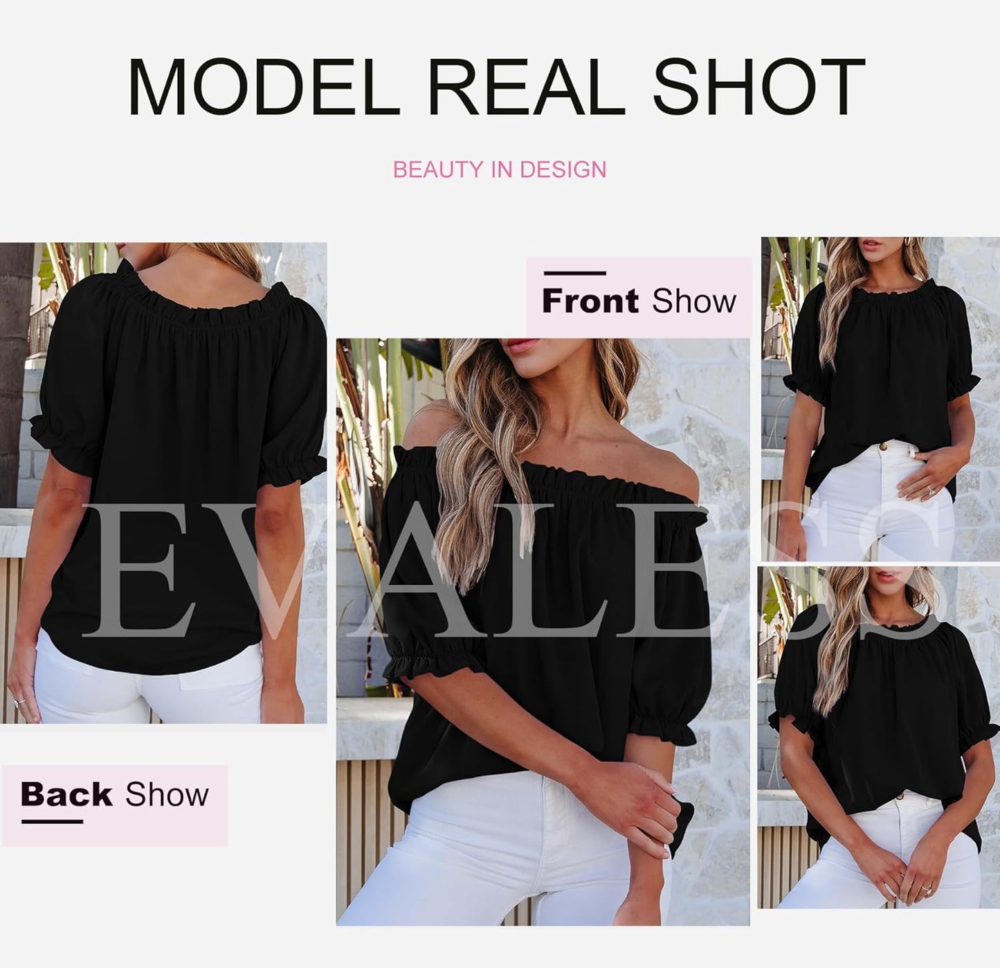 Womens Tops Off The Shoulder Blouses for Women Dressy Casual Cute Puff Sleeve T Shirts Fashion 2025