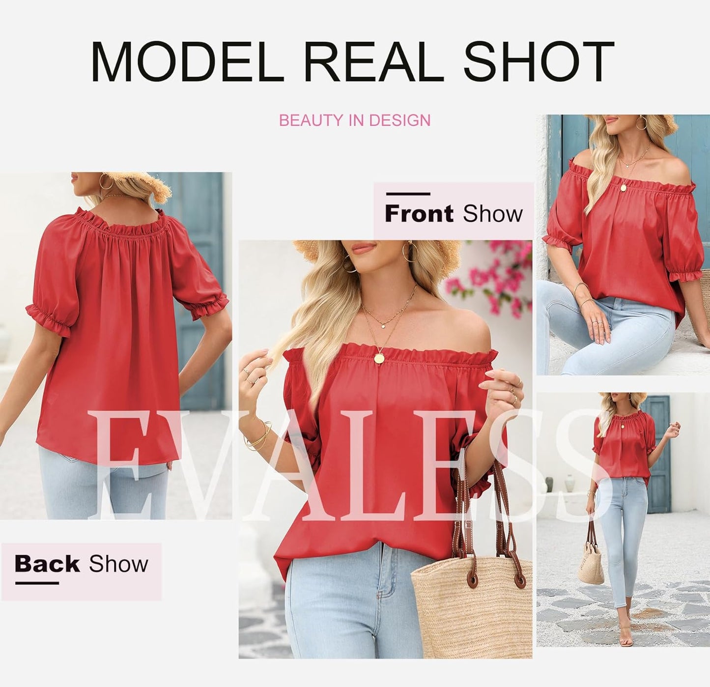 Womens Tops Off The Shoulder Blouses for Women Dressy Casual Cute Puff Sleeve T Shirts Fashion 2025